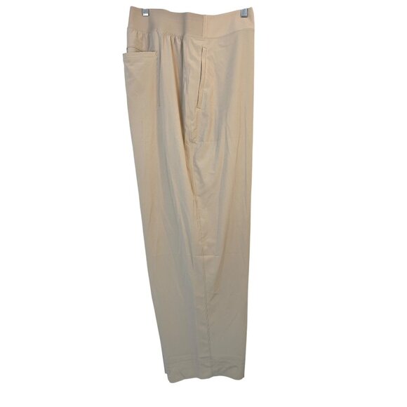 Athleta Brooklyn Heights New Wide Leg Pant Size 20 Recycled Material Beige RZ - Picture 4 of 12